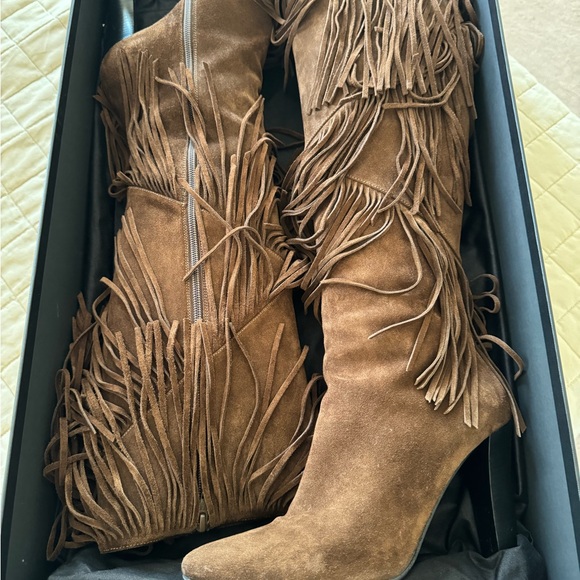 Saint Laurent fringe suede boots - Picture 2 of 12